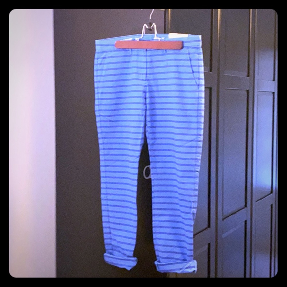 Pair of blue striped khakis by Gap. Brand new.